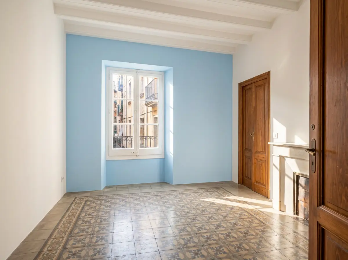 Habitación pintada y limpia tras el trabajo